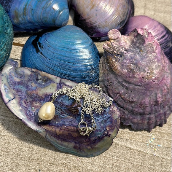 Solitaire pearl necklace #5 - Picture 6 of 8